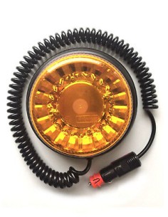 LED Warnleuchte Rund Ø165 Doppelter Blitz 20LED 12V 24V 48V E9 ECE R65 Magnetfuß 2