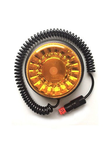 LED Warnleuchte Rund Ø165 Doppelter Blitz 20LED 12V 24V 48V E9 ECE R65 Magnetfuß
