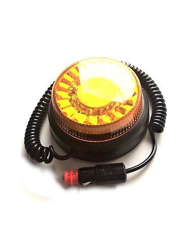 LED Warnleuchte Rund Ø165 Doppelter Blitz 20LED 12V 24V 48V E9 ECE R65 Magnetfuß