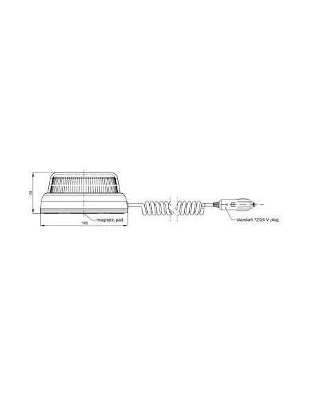 LED Warnleuchte Rund Ø165 Doppelter Blitz 20LED 12V 24V 48V E9 ECE R65 Magnetfuß
