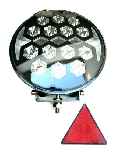 2x LED Fernscheinwerfer mit Positionsleuchte E9 Rund 12V 24V Ø220 mm mit Dreieck