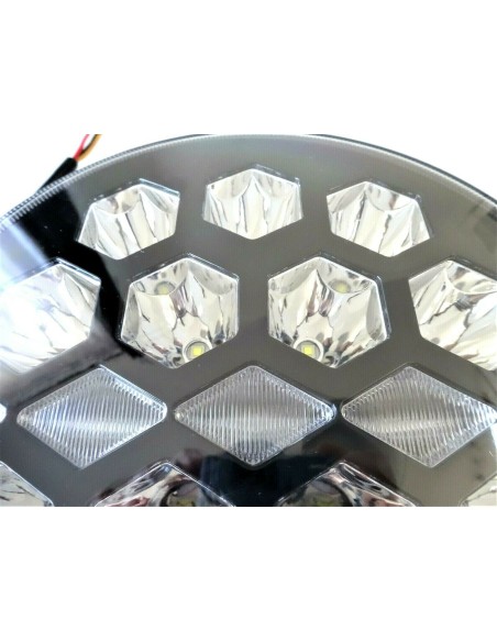 2x LED Fernscheinwerfer mit Positionsleuchte E9 Rund 12V 24V Ø220 mm mit Dreieck