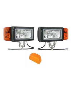 2x Scheinwerfer mit Blinker f. John Deere JCB Merlo Omegahalter mit Lampenschirm