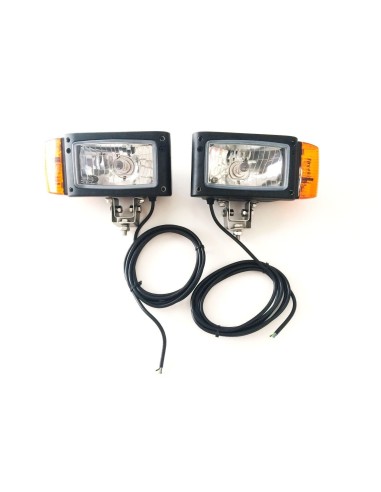 2x Scheinwerfer mit Blinker f. John Deere JCB Merlo Omegahalter mit Lampenschirm