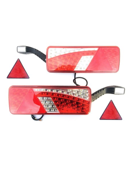2x LED Rückleuchte mit LED Umrissleuchte f. LKW Auflieger Anhänger m. 2 Dreieck