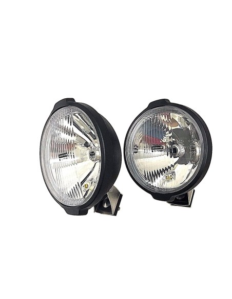 2x Scheinwerfer Rund Fernscheinwerfer ø183 12V 24V H3 Halogen E20 mit Glühbirnen