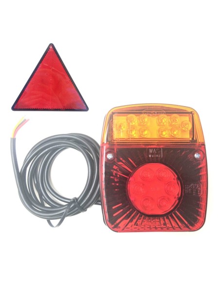 LED Rückleuchte 4 Funktion 101x121x56 E20 f. LKW PKW Anhänger Traktor m. Dreieck