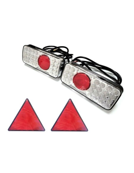 2x 5 Funktionen LED Rückleuchte 12V 24V für Trailer LKW PKW Anhänger mit Dreieck
