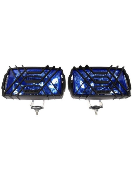 2x Scheinwerfer Fernscheinwerfer 220x123x120 12V 24V Blau Chrom mit Glühbirnen
