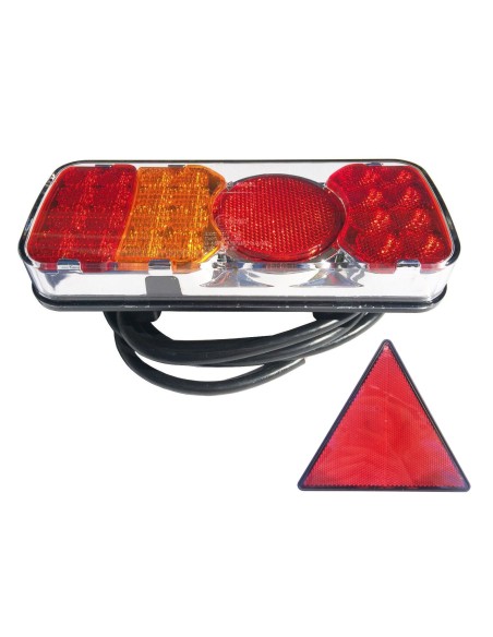 5 Funktionen LED Rückleuchte E20 links 12V 24V für LKW PKW Anhänger mit Dreieck