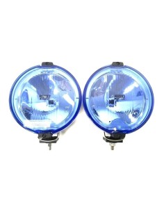 2x Fernscheinwerfer Blau Rund LED Ring 24V Positionslicht 183 m. Glühbirnen