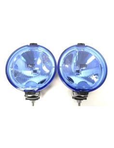 2x Fernscheinwerfer Blau Rund LED Ring 24V Positionslicht 183 m. Glühbirnen 2