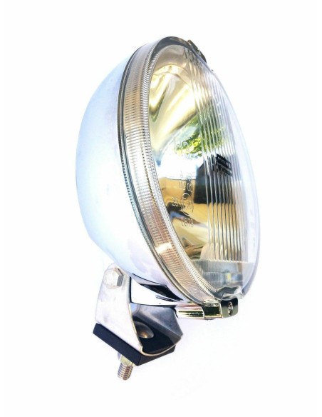 Rund H3 Halogen Fernscheinwerfer mit 24V LED Ring Chrom ø183mm mit Glühbirnen