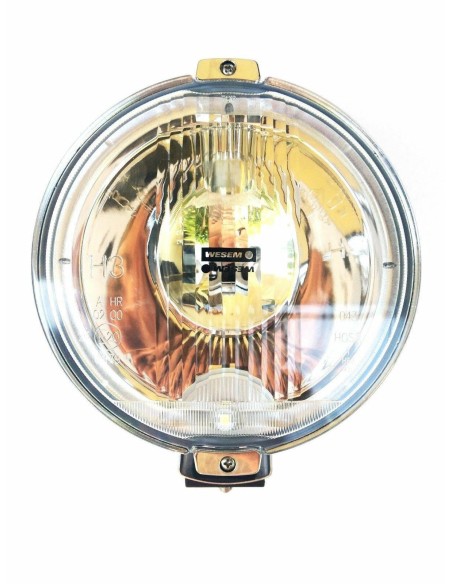 Rund H3 Halogen Fernscheinwerfer mit 24V LED Ring Chrom ø183mm mit Glühbirnen