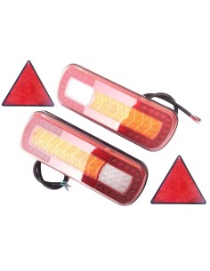 2x 5 Funktionen LED Rückleuchte 280x100x30 E9 mit dynamische Blinker und Dreieck