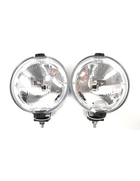 2x Fernscheinwerfer H3 Rund LED Ring 12V Positionslicht 183 E20 mit Glühbirnen