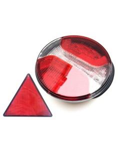 2 Funktionen LED Rückleuchte Rund 122 für Anhänger LKW PKW Traktor mit Dreieck