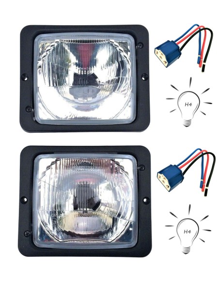 2x Fernscheinwerfer Fernlicht Abblendlicht +H4 12V+ Lampenfassung 1AA004109021