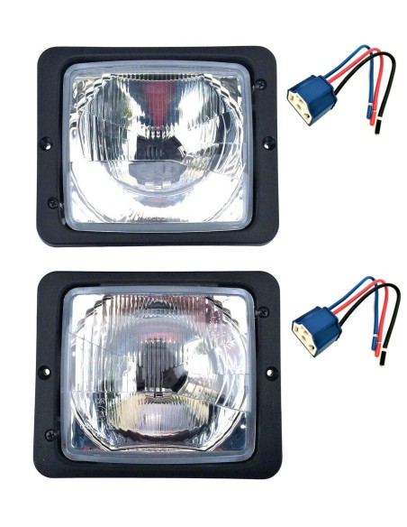 2x Fernscheinwerfer Abblendlicht H4 Traktor Fendt +2xLampenfassung 1AA004109021