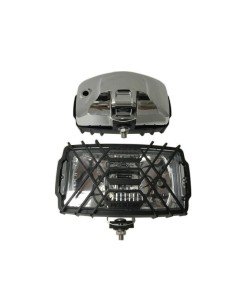 2x Chrom Scheinwerfer H3 Halogen Zusatzscheinwerfer 12V 24V E20 mit Glühbirnen 2