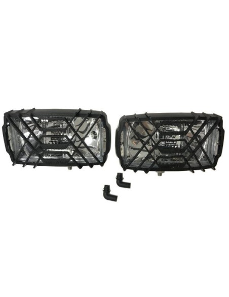 2x Chrom Scheinwerfer H3 Halogen Zusatzscheinwerfer 12V 24V E20 mit Glühbirnen