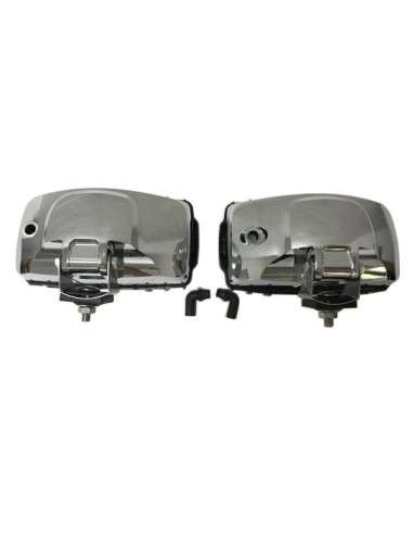 2x Chrom Scheinwerfer H3 Halogen Zusatzscheinwerfer 12V 24V E20 mit Glühbirnen
