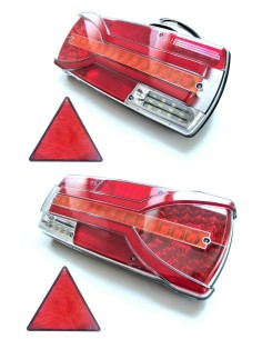2x 7 Funktionen LED Rückleuchte mit Neon Effekt dynamischer Blinker mit Dreieck