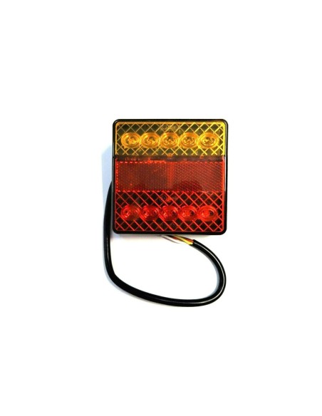 3 Funktionen 10 LED Rückleuchte 100x100x21 E4 für LKW PKW Anhänger mit Dreieck