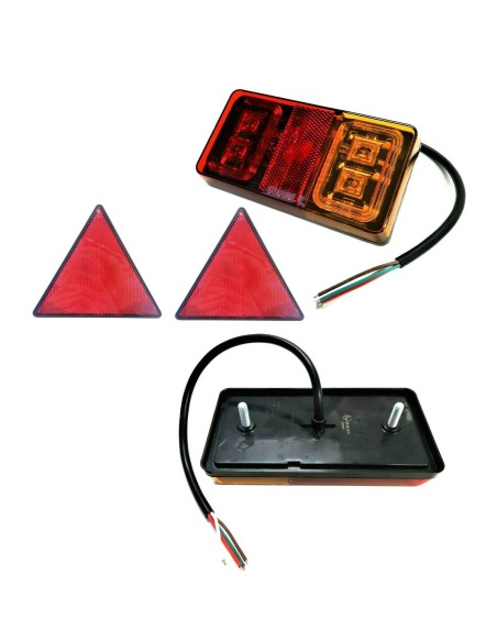 2x 3 Funktionen 16 LED Rückleuchte 149x79x21 E9 für LKW PKW Anhänger mit Dreieck
