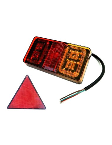2x 3 Funktionen 16 LED Rückleuchte 149x79x21 E9 für LKW PKW Anhänger mit Dreieck