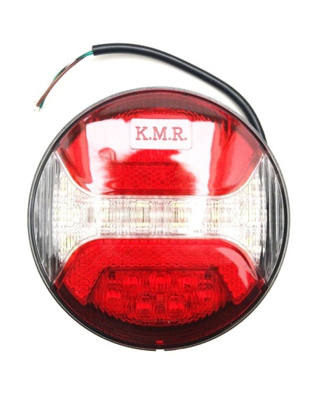 2x 2 Funktionen LED Rückleuchte Rund 122 E9 für Anhänger LKW PKW mit Dreieck
