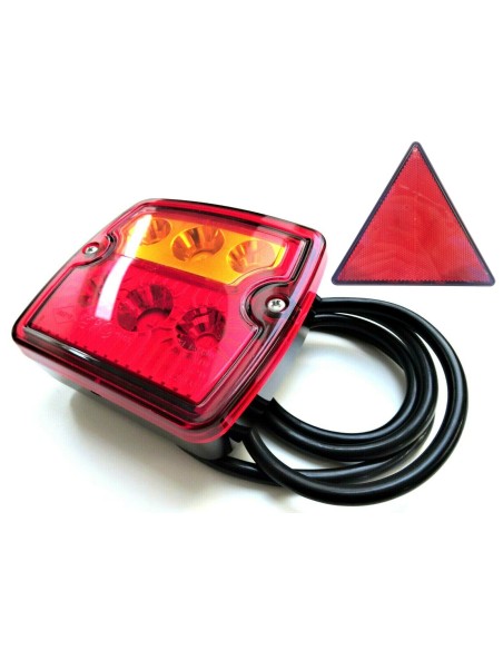 3 Funktionen LED Rückleuchte E9 12V 24V für Trailer LKW PKW Anhänger mit Dreieck