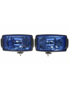 2x Blau Fernscheinwerfer m. Positionslicht H3 123x220x120 12V 24V mit Glühbirnen 2