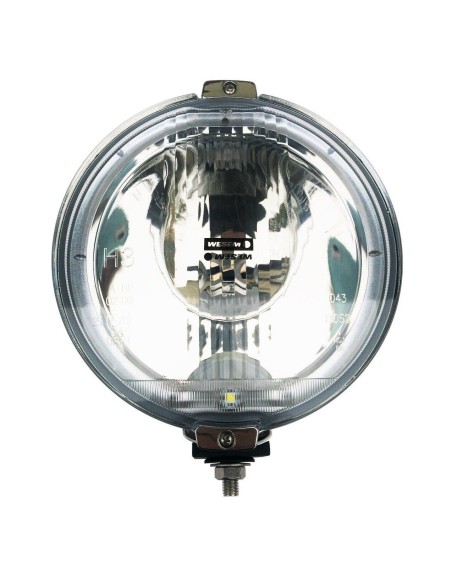 Fernscheinwerfer H3 Chrom LED Ring 12V Positionslicht 183 Zusatz mit Glühbirnen