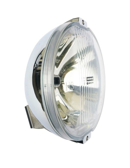 Fernscheinwerfer H3 Chrom LED Ring 12V Positionslicht 183 Zusatz mit Glühbirnen