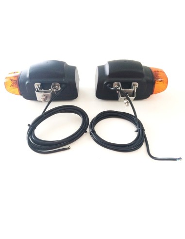 2x Scheinwerfer mit Blinker f. Baumaschinen Schneeräumer Bagger mit Lampenschirm