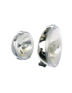 2x Fernscheinwerfer H3 Positionslicht 183 E20 mit Glühbirnen Chrom LED Ring 12V 2