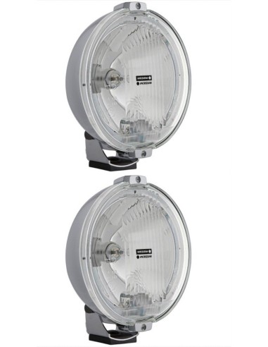 2x Fernscheinwerfer H3 Positionslicht 183 E20 mit Glühbirnen Chrom LED Ring 12V