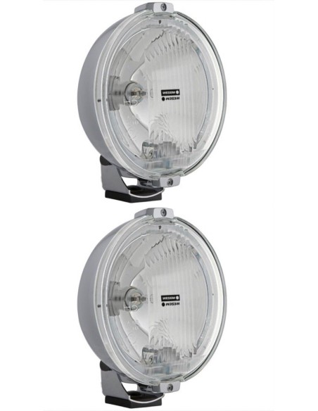 2x Fernscheinwerfer H3 Positionslicht 183 E20 mit Glühbirnen Chrom LED Ring 12V