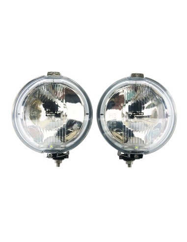 2x Fernscheinwerfer H3 Positionslicht 183 E20 mit Glühbirnen Chrom LED Ring 12V