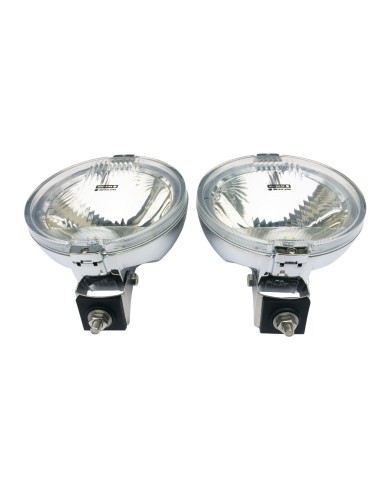2x Fernscheinwerfer H3 Positionslicht 183 E20 mit Glühbirnen Chrom LED Ring 12V