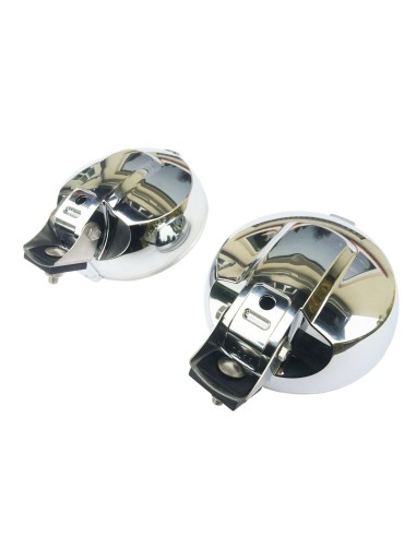 2x Fernscheinwerfer H3 Positionslicht 183 E20 mit Glühbirnen Chrom LED Ring 12V