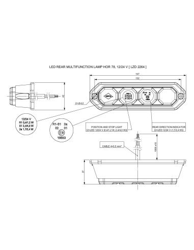 LED Rückleuchte Positions- Bremsleuchte Blinker LKW PKW Anhänger mit Dreieck