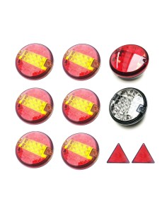 8x LED Rückleuchte Rund Nebelschlußleuchte Rückfahrleuchte Anhänger mit Dreieck
