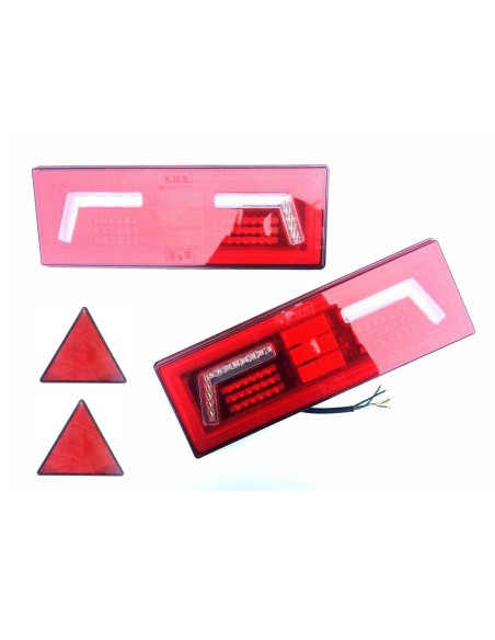 2x LED Rückleuchte 5 Funktionen Neon Effekt 12V 24V Traktor Bagger mit 2 Dreieck