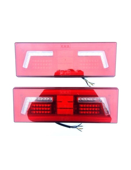 2x LED Rückleuchte 5 Funktionen Neon Effekt 12V 24V Traktor Bagger mit 2 Dreieck