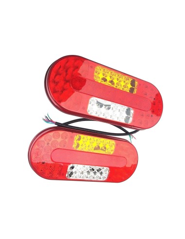 2x 5 Funktionen LED Rückleuchte 12V 24V E9 für LKW Anhänger Schlepper Traktor