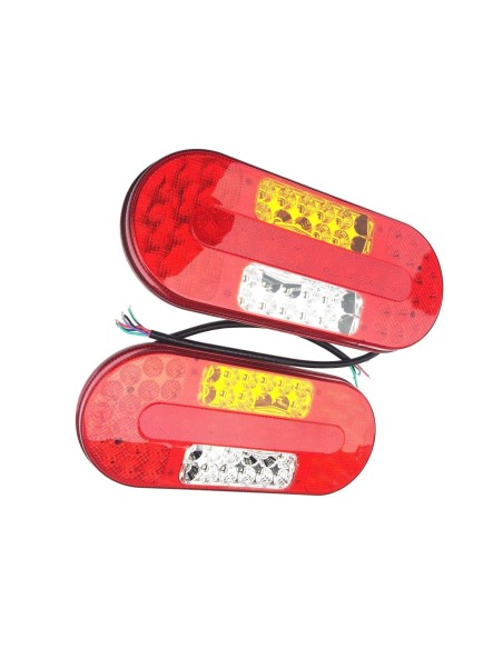 2x 5 Funktionen LED Rückleuchte 12V 24V E9 für LKW Anhänger Schlepper Traktor