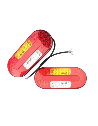2x 5 Funktionen LED Rückleuchte 12V 24V E9 für LKW Anhänger Schlepper Traktor