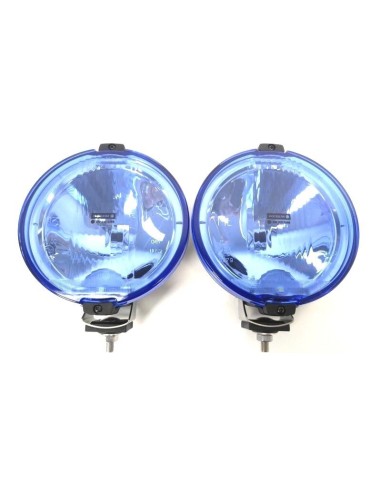 2x Blau rund Fernscheinwerfer 183 m. 12V LED Ring Positionslicht mit Glühbirnen